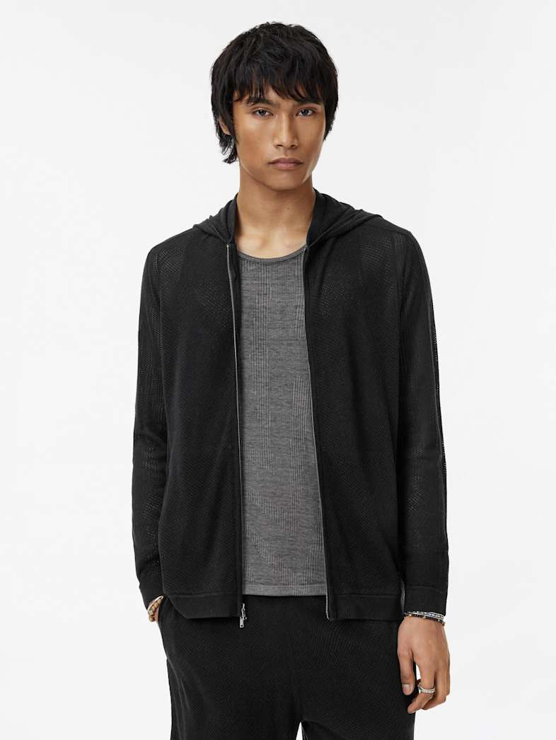 John Varvatos LAZO HOODIE Clothing Tops Sweaters LAZO HOODIE BLACK