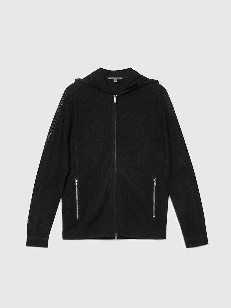 john varvatos LAZO HOODIE Clothing Tops Sweaters LAZO HOODIE BLACK