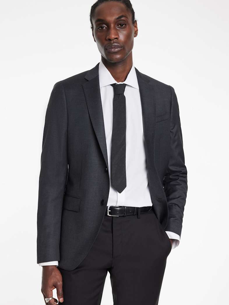 John Varvatos LEONE SLIM TIE Accessories All Accessories Scarves & Ties LEONE SLIM TIE DK STEEL HTR