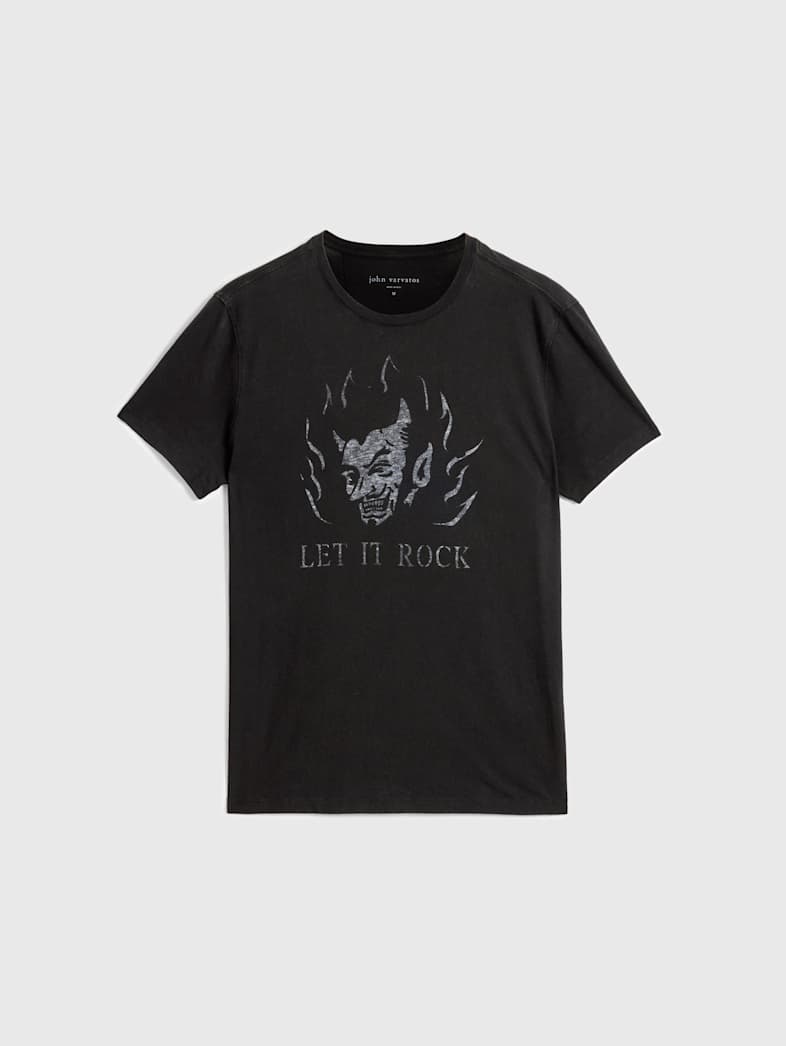 john varvatos LET IT ROCK TEE Outlet Outlet Tops LET IT ROCK TEE BLACK