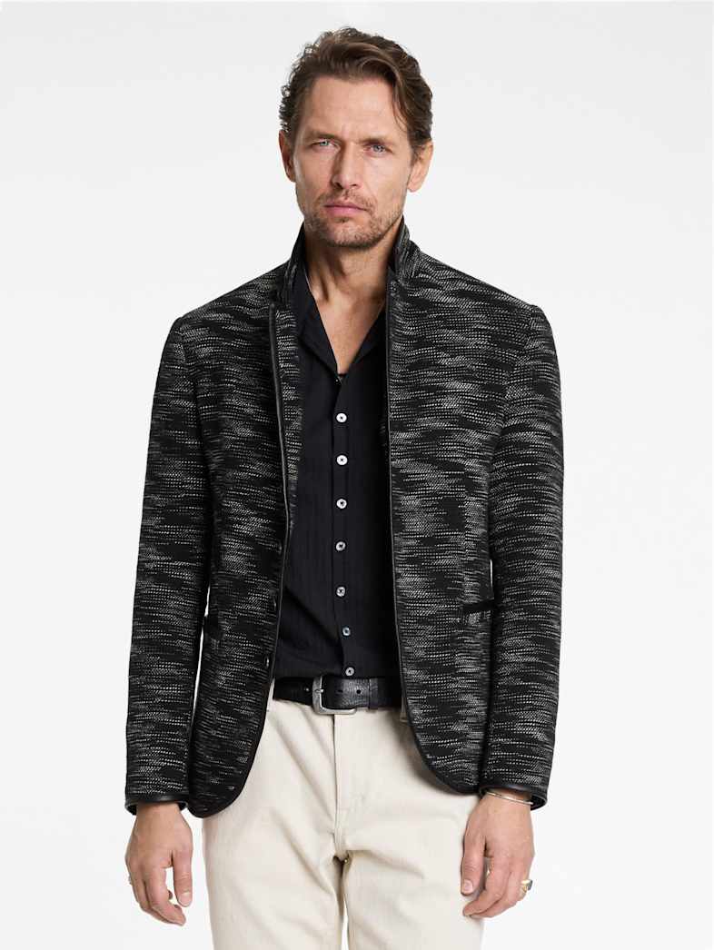 John Varvatos LIDO JACKET Outlet Outlet Leather & Outerwear LIDO JACKET BLACK/WHITE