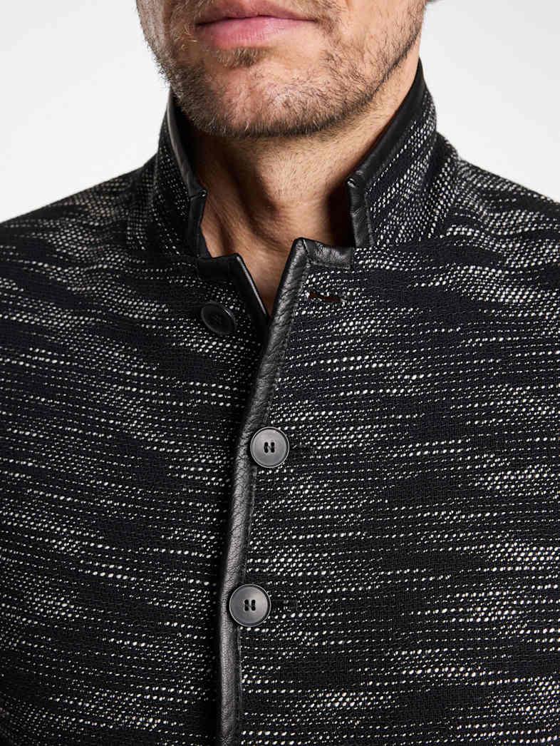 John Varvatos LIDO JACKET Outlet Outlet Leather & Outerwear LIDO JACKET BLACK/WHITE