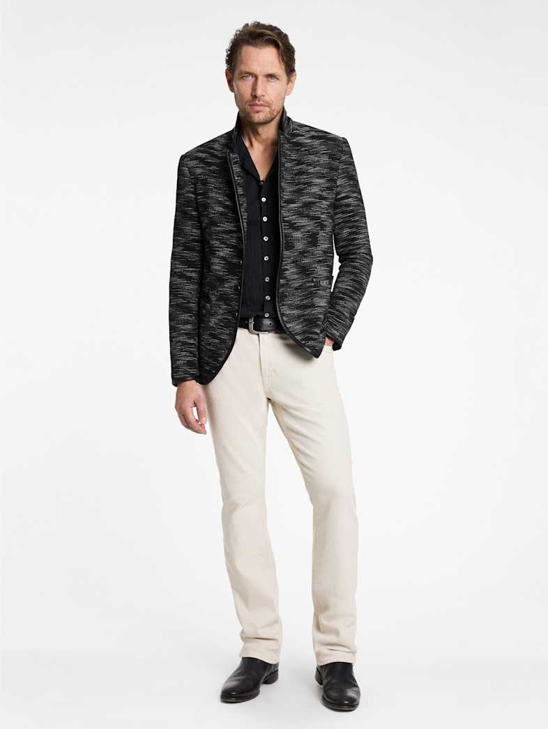 John Varvatos LIDO JACKET Outlet Outlet Leather & Outerwear LIDO JACKET BLACK/WHITE