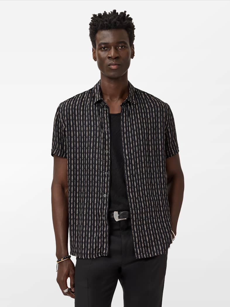 John Varvatos LOREN SHIRT Clothing Tops Shirts LOREN SHIRT BLACK