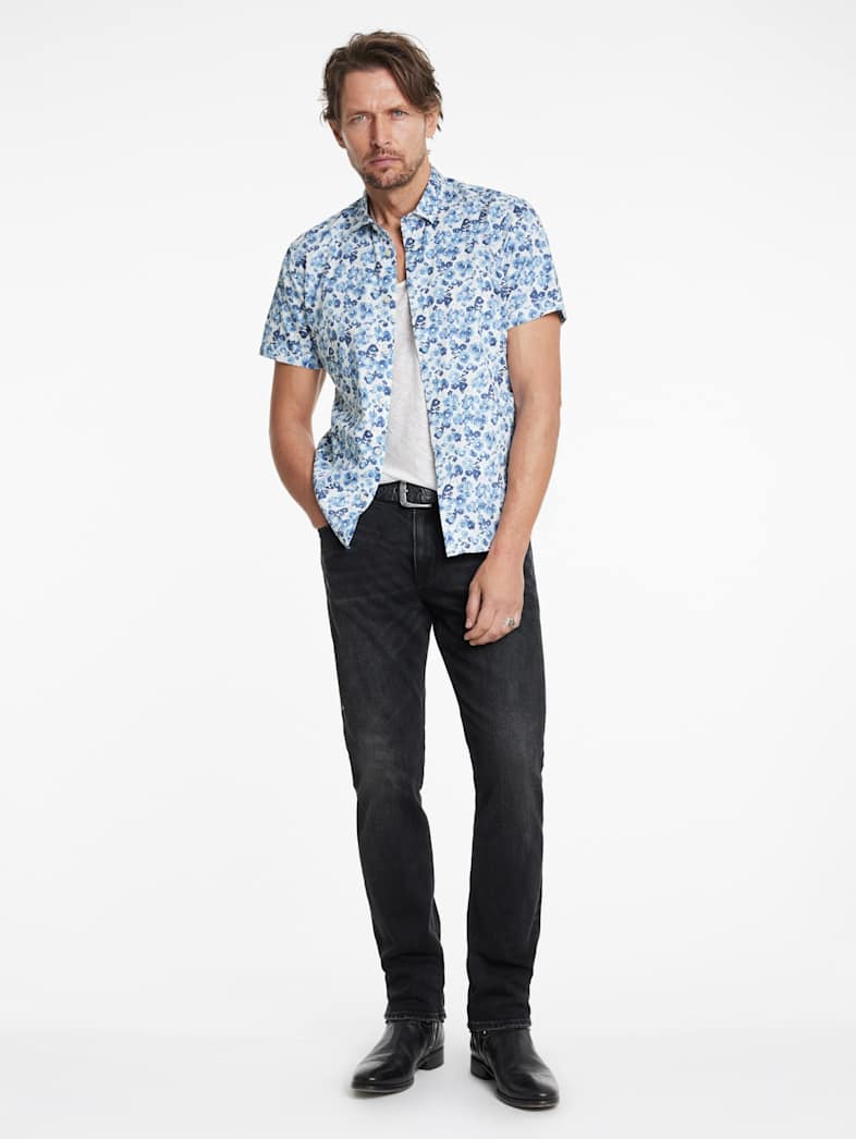 John Varvatos LOREN SHIRT Outlet Outlet Tops LOREN SHIRT BLUE MIST