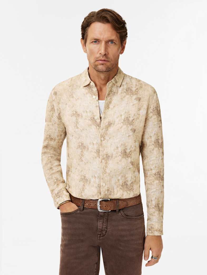 John Varvatos LUCA SHIRT Clothing Tops Shirts LUCA SHIRT NATURAL