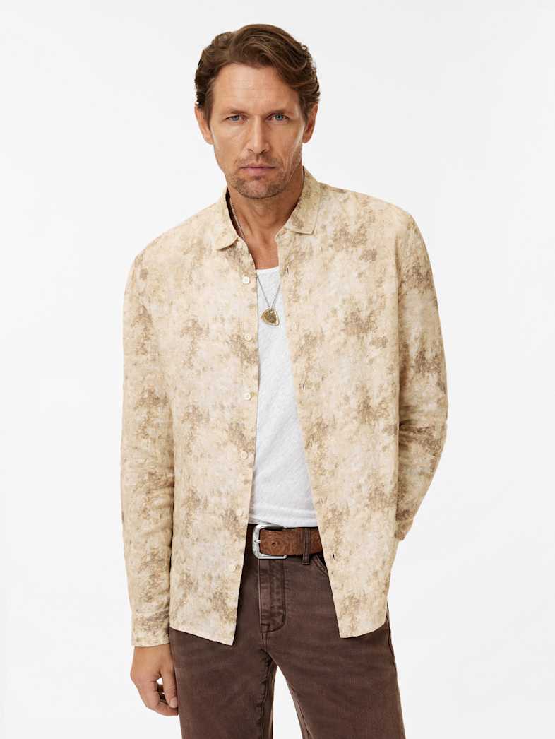John Varvatos LUCA SHIRT Clothing Tops Shirts LUCA SHIRT NATURAL