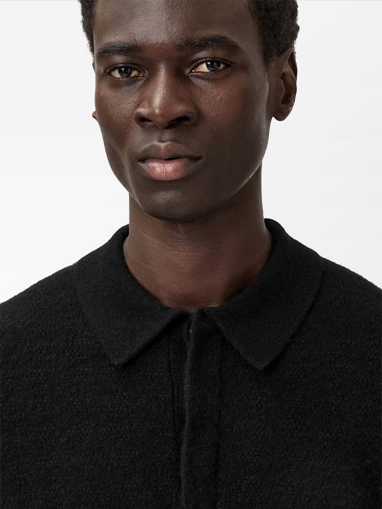 John Varvatos MACRA POLO Clothing Tops Sweaters MACRA POLO BLACK