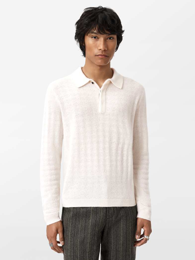 John Varvatos MACRA POLO Clothing Tops Sweaters MACRA POLO WHITE