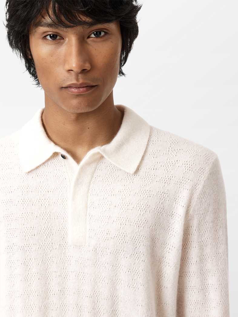 John Varvatos MACRA POLO Clothing Tops Sweaters MACRA POLO WHITE