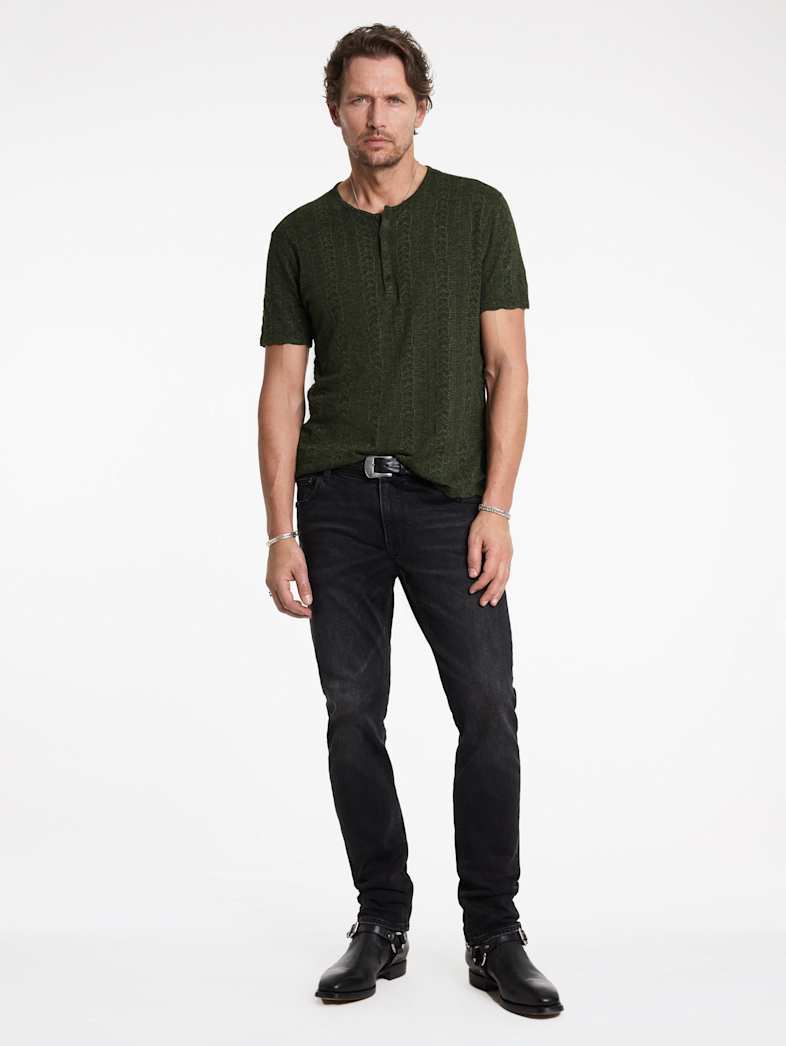 John Varvatos MADOC HENLEY Outlet MADOC HENLEY KOMBU GREEN