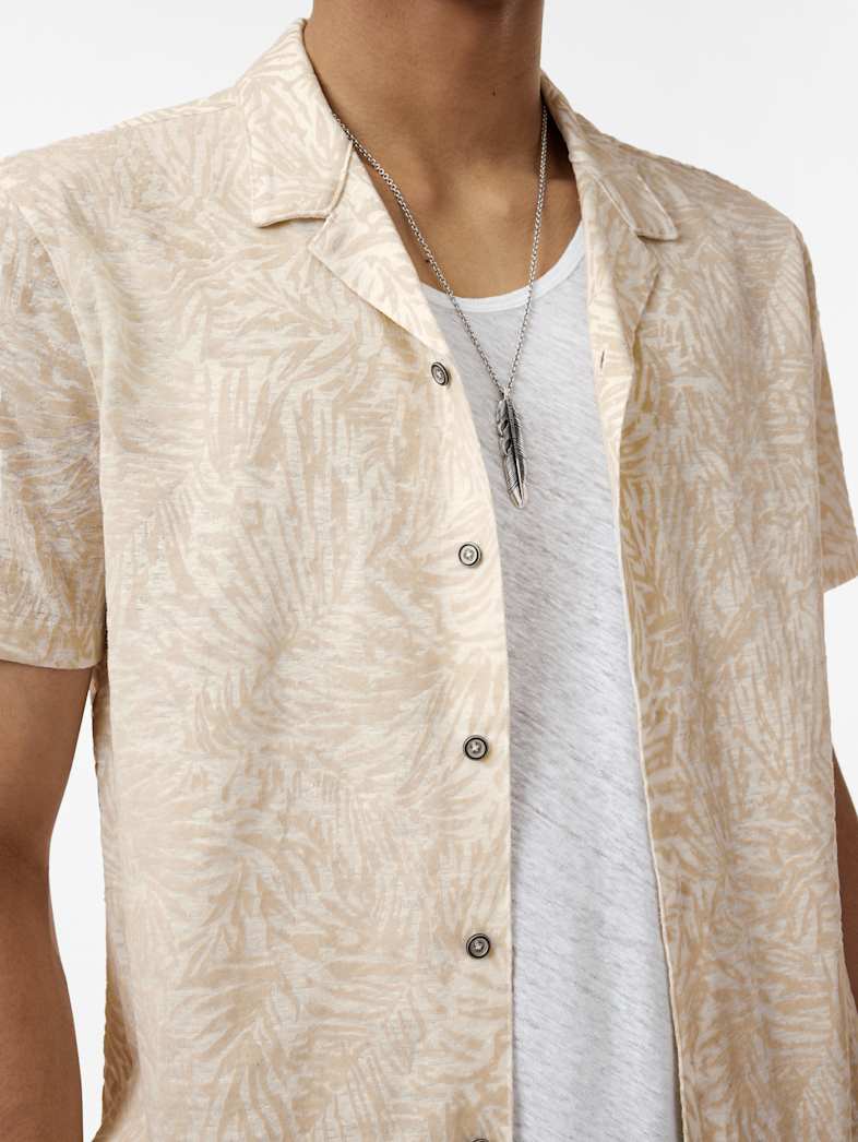 John Varvatos MATERA CAMP SHIRT Clothing Tops Shirts MATERA CAMP SHIRT LINEN