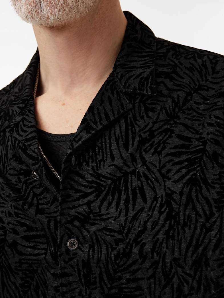 John Varvatos MATERA CAMP SHIRT Clothing Tops Shirts MATERA CAMP SHIRT BLACK