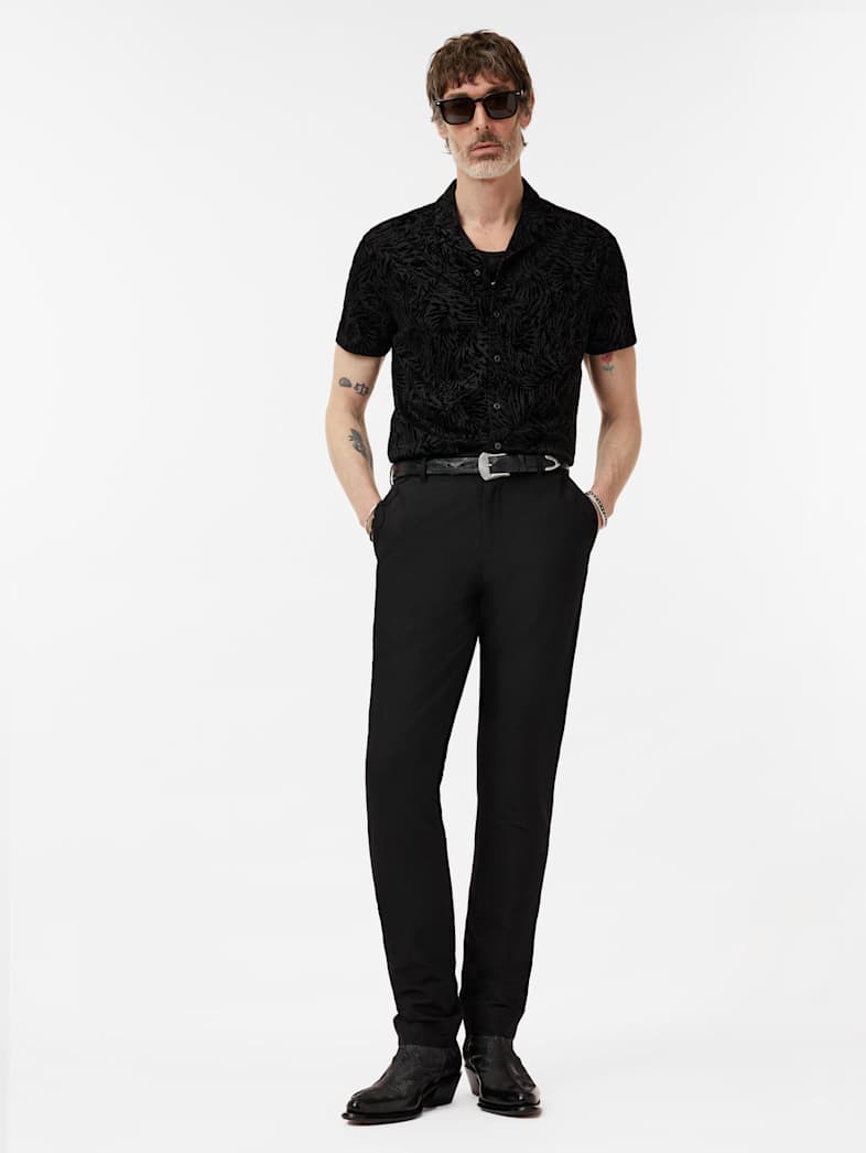 John Varvatos MATERA CAMP SHIRT Clothing Tops Shirts MATERA CAMP SHIRT BLACK