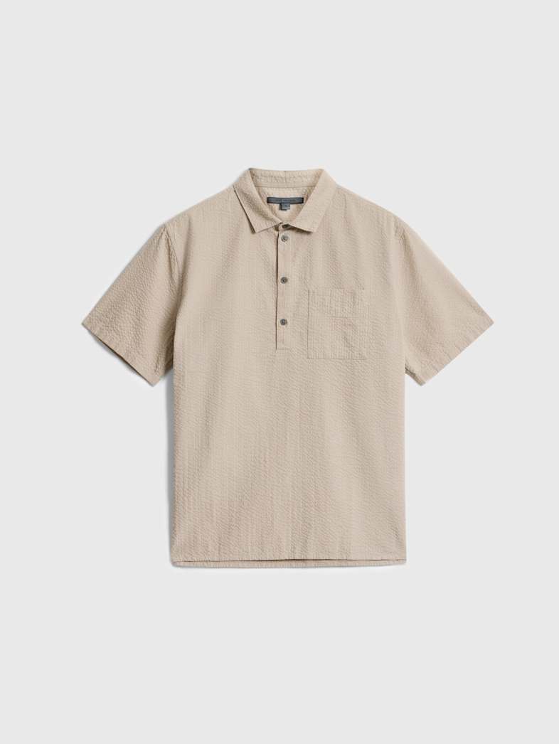 john varvatos MAURICE POPOVER SHIRT Outlet Outlet Tops MAURICE POPOVER SHIRT PEBBLE