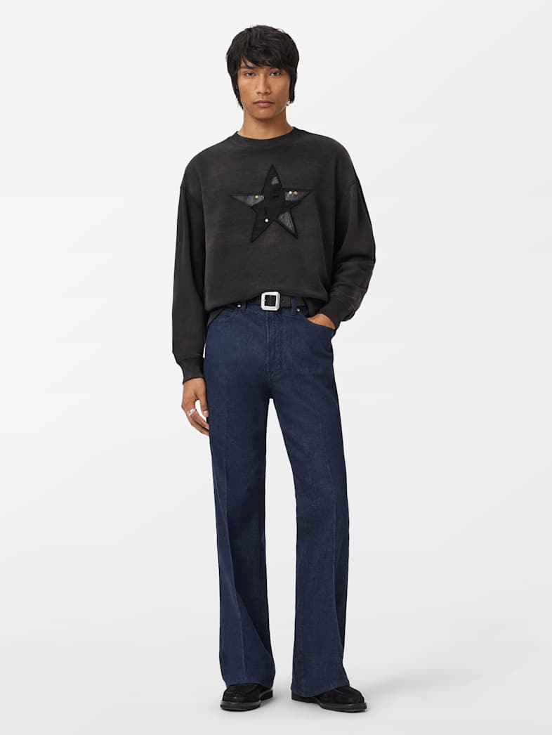 John Varvatos MENDED STAR CREW Clothing Tops Graphic Tees MENDED STAR CREW BLACK