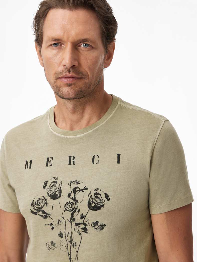 John Varvatos MERCI TEE Clothing Tops Graphic Tees MERCI TEE HAZE