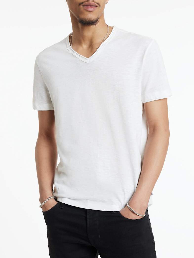 John Varvatos MILES V-NECK Clothing Featured JV ESSENTIALS MILES V NECK SALT