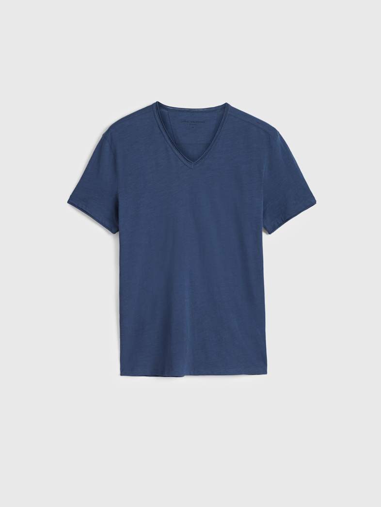 john varvatos MILES V-NECK Clothing Featured JV ESSENTIALS MILES V NECK BLUE GRPHTE