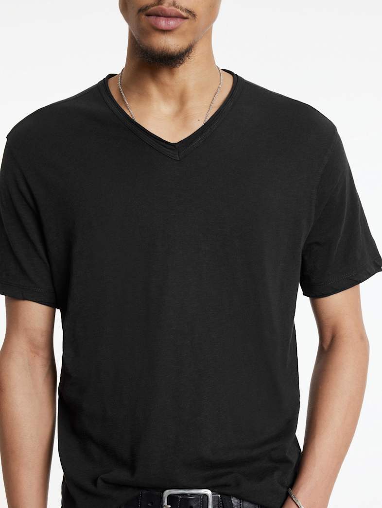 John Varvatos MILES V-NECK Clothing Featured JV ESSENTIALS MILES V NECK BLACK