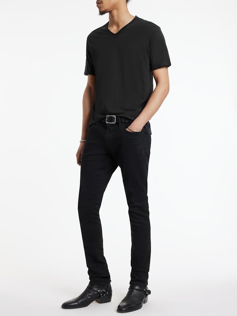 John Varvatos MILES V-NECK Clothing Featured JV ESSENTIALS MILES V NECK BLACK