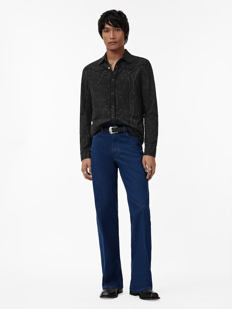 John Varvatos MINER WESTERN SHIRT Clothing Tops Shirts MINER WESTERN SHIRT BLACK