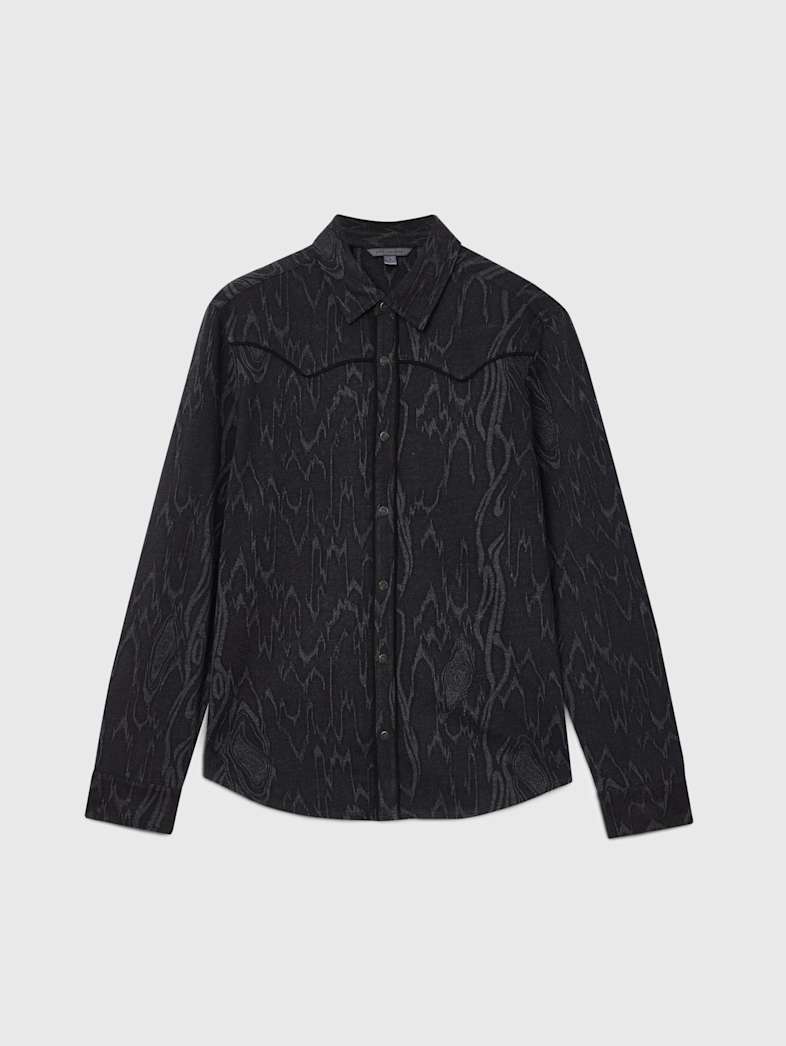 john varvatos MINER WESTERN SHIRT Clothing Tops Shirts MINER WESTERN SHIRT BLACK