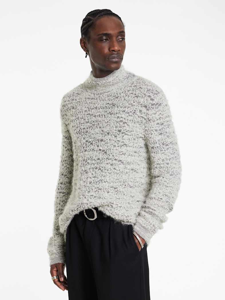 John Varvatos MONTELLO MOCK NECK Outlet Outlet Tops MONTELLO MOCK NECK CHARCOAL/TURTLE DOVE
