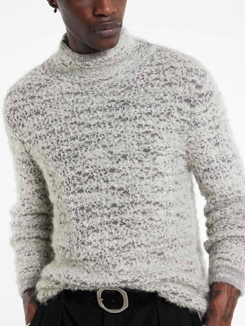 John Varvatos MONTELLO MOCK NECK Outlet Outlet Tops MONTELLO MOCK NECK CHARCOAL/TURTLE DOVE