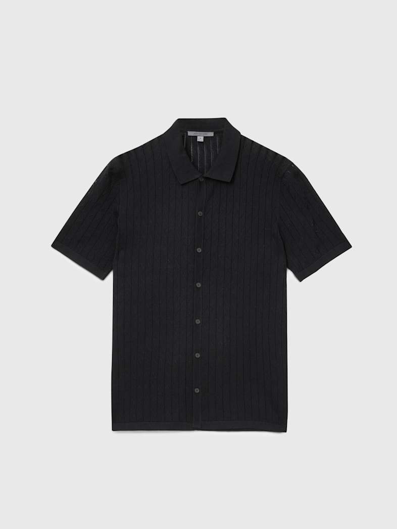 john varvatos MOORE SHIRT Clothing Tops Sweaters MOORE SHIRT BLACK