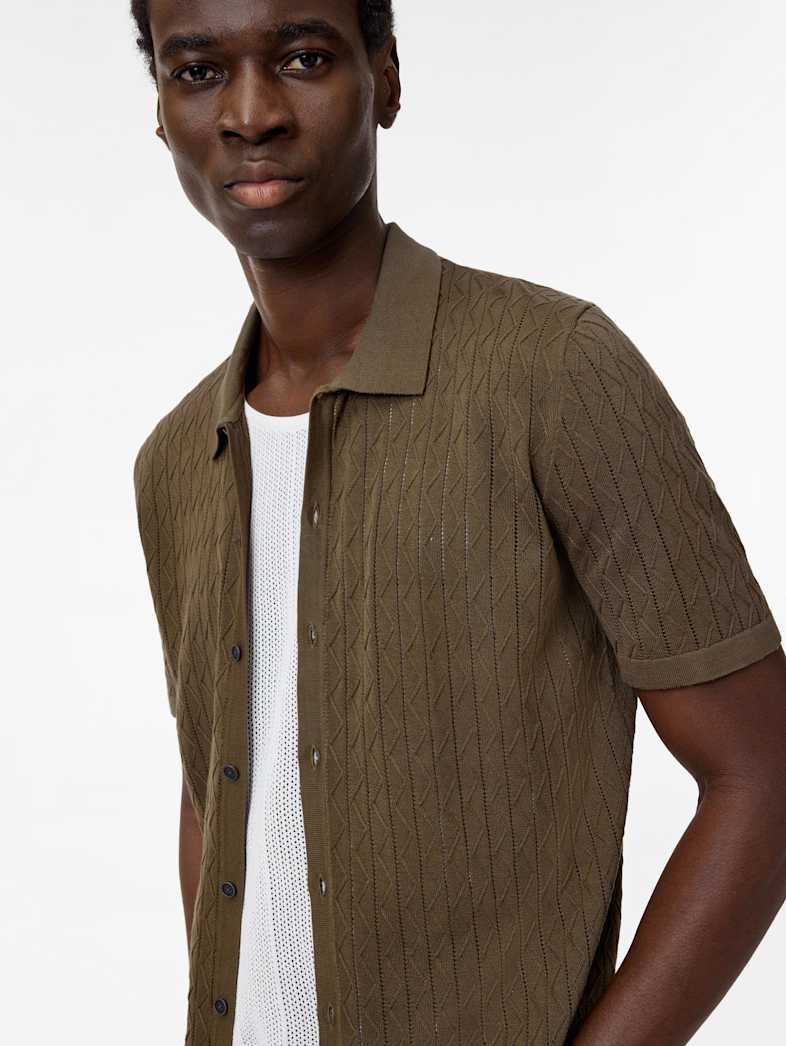 John Varvatos MOORE SHIRT Clothing Tops Sweaters MOORE SHIRT CELEDON