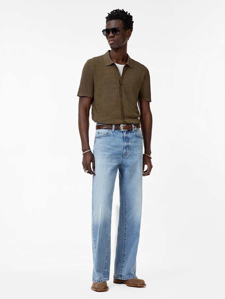 John Varvatos MOORE SHIRT Clothing Tops Sweaters MOORE SHIRT CELEDON