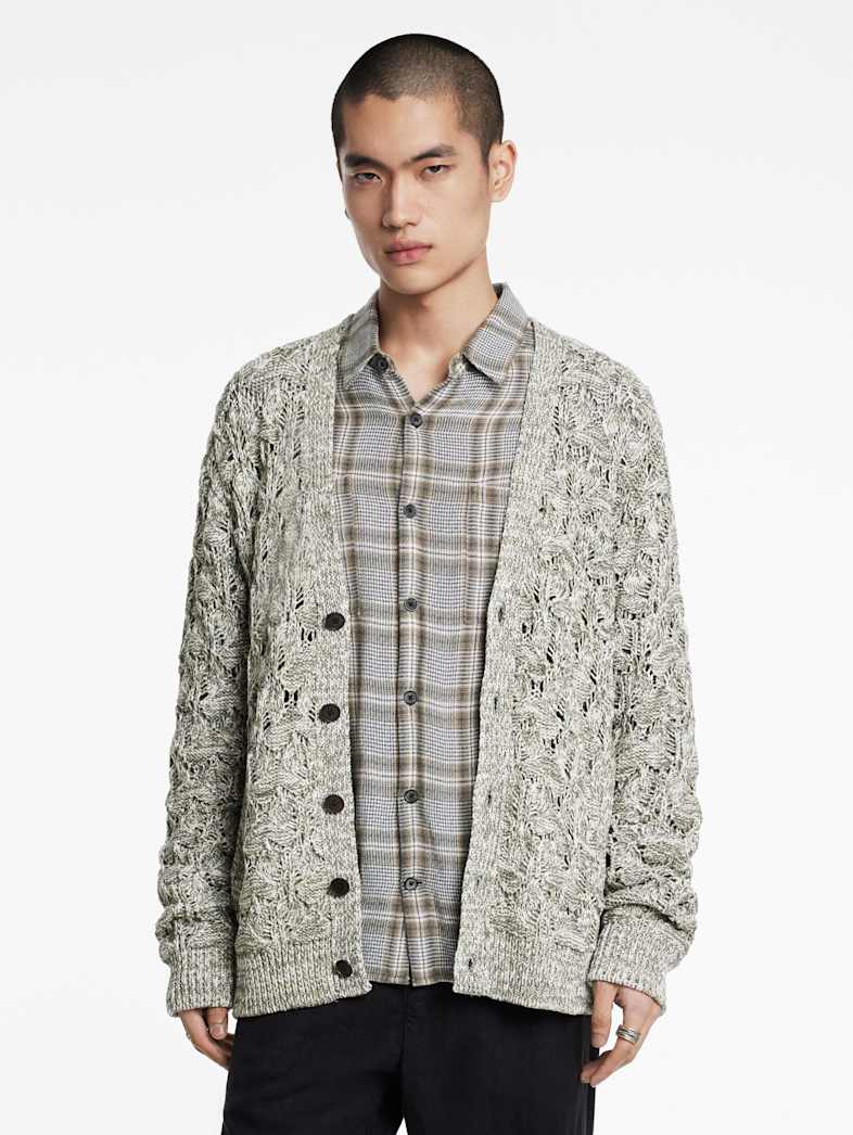 John Varvatos MOTHE CARDIGAN Outlet Outlet Tops MOTHE CARDIGAN DEEP OLIVE