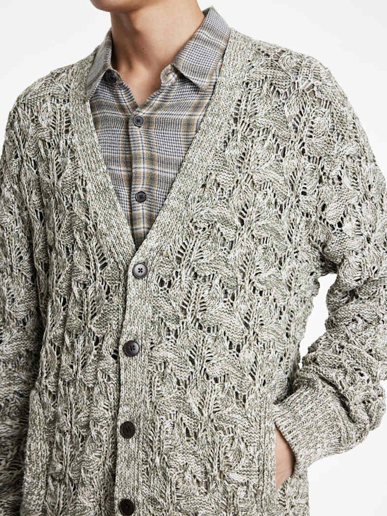 John Varvatos MOTHE CARDIGAN Outlet Outlet Tops MOTHE CARDIGAN DEEP OLIVE