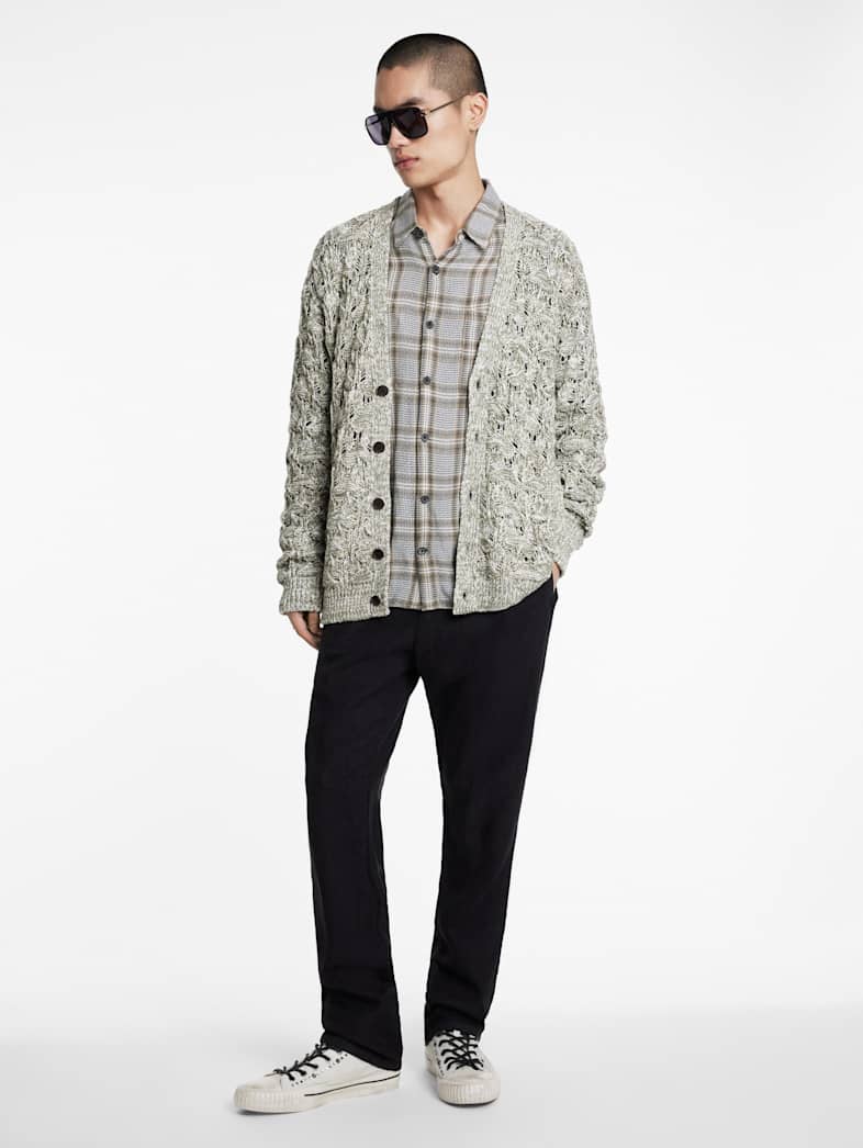John Varvatos MOTHE CARDIGAN Outlet Outlet Tops MOTHE CARDIGAN DEEP OLIVE