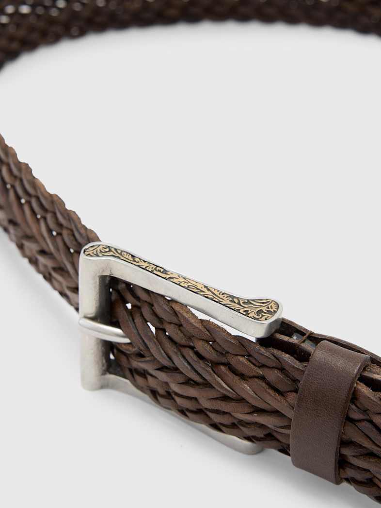 John Varvatos MOTT FILIGREE WOVEN BELT Accessories All Accessories Belts MOTT FILIGREE WOVEN BELT OLIVE