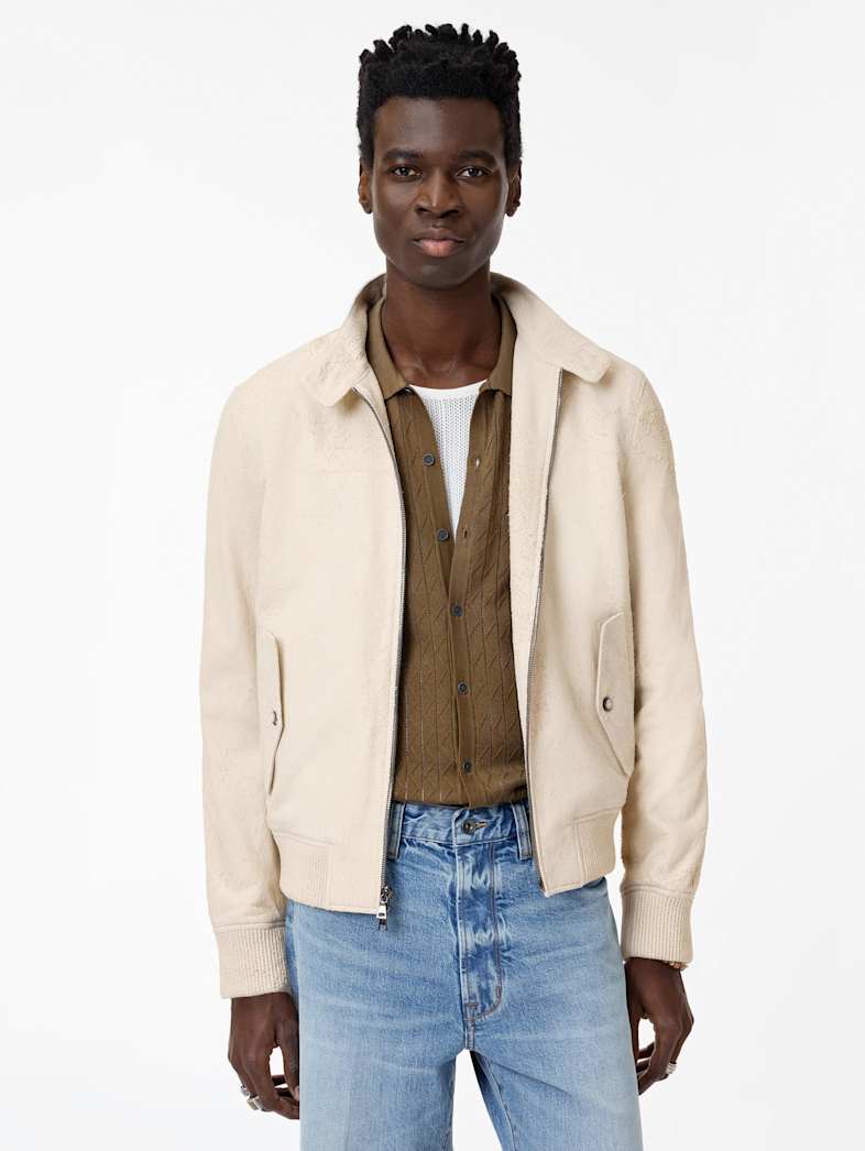 John Varvatos NATHAN BOMBER JACKET Leather All Leather Leather Jackets NATHAN BOMBER JACKET SALT