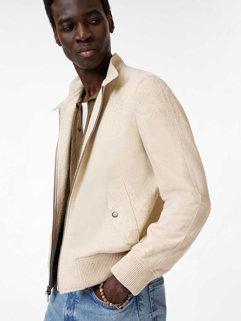 John Varvatos NATHAN BOMBER JACKET Leather All Leather Leather Jackets NATHAN BOMBER JACKET SALT