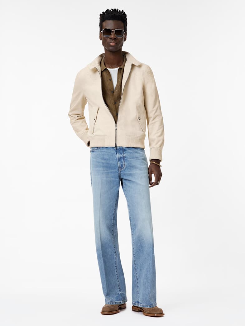 John Varvatos NATHAN BOMBER JACKET Leather All Leather Leather Jackets NATHAN BOMBER JACKET SALT