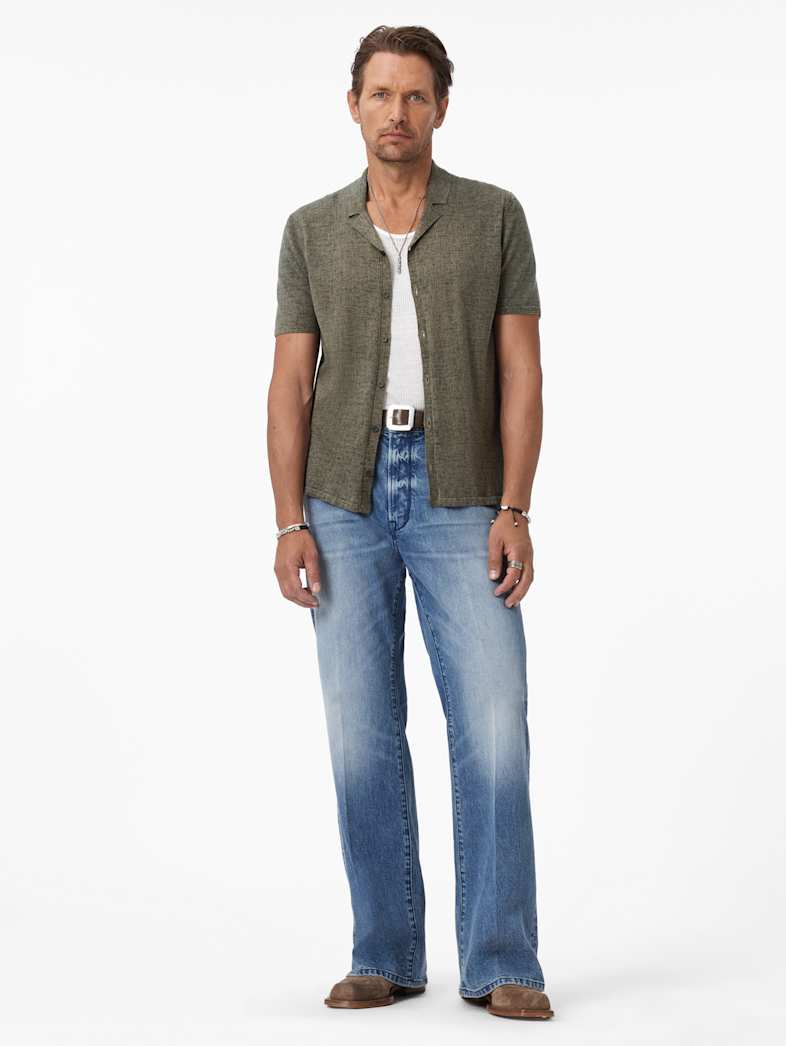 John Varvatos NAYEEM CAMP Clothing Tops Shirts NAYEEM CAMP SAGE BRUSH