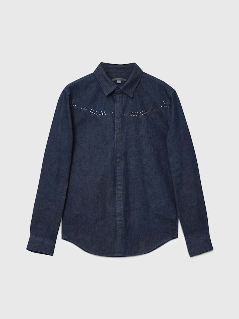 john varvatos NICO SHIRT Clothing Tops Shirts NICO SHIRT LAKE BLUE