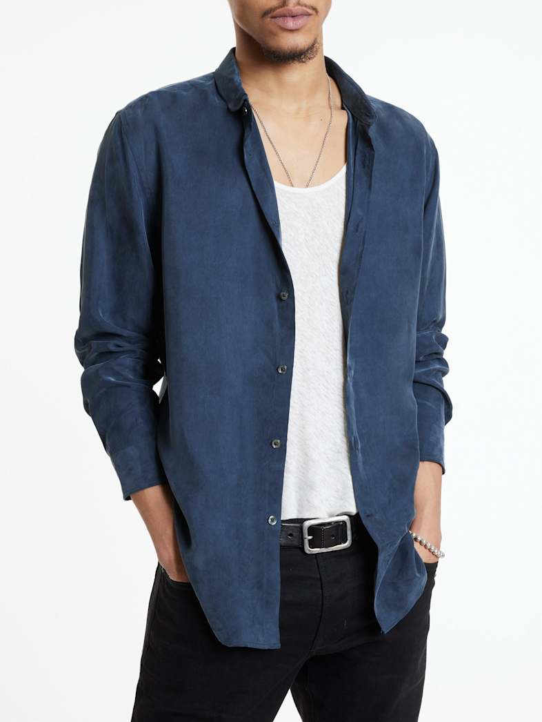 John Varvatos ORCHARD SHIRT Clothing Featured JV ESSENTIALS ORCHARD SHIRT INDIGO