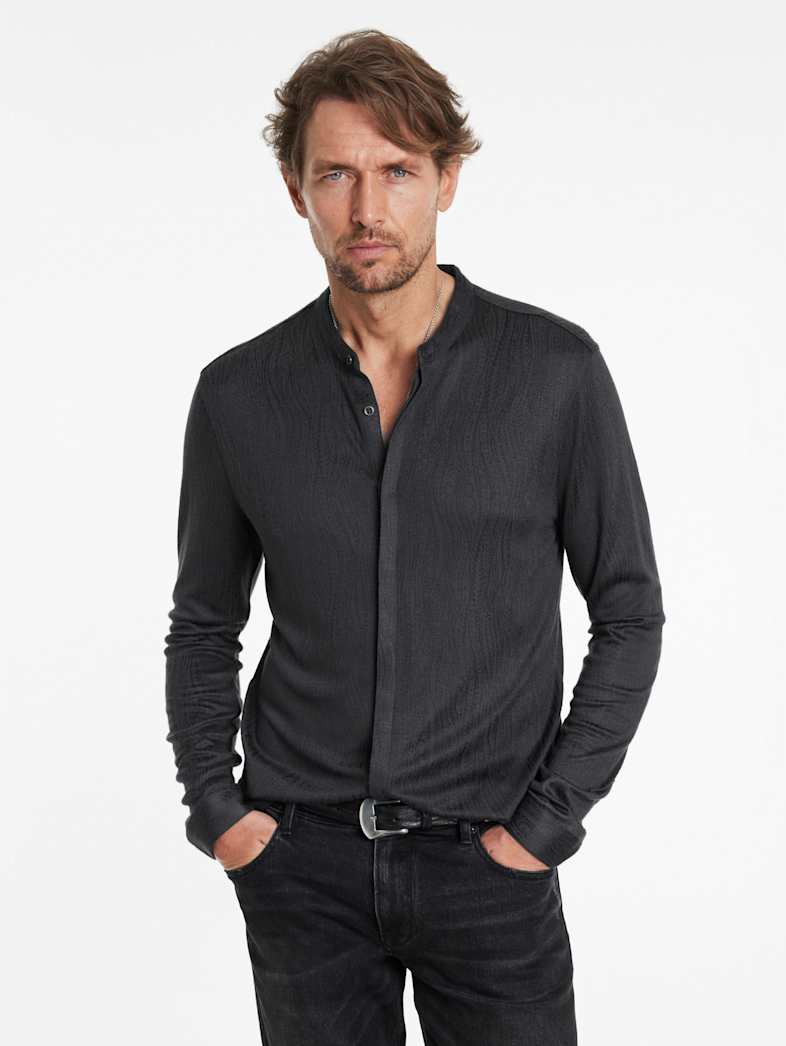 John Varvatos OTAVIO SHIRT Outlet Outlet Tops OTAVIO SHIRT BLACK