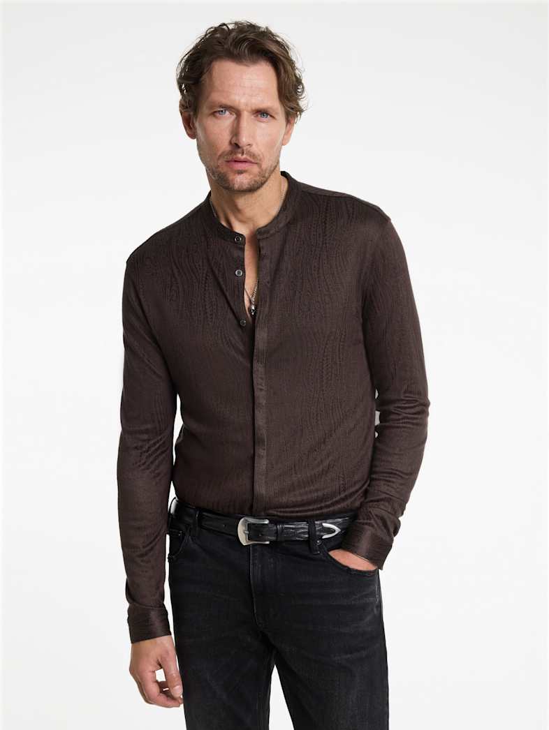 John Varvatos OTAVIO SHIRT Outlet Outlet Tops OTAVIO SHIRT CHOCOLATE