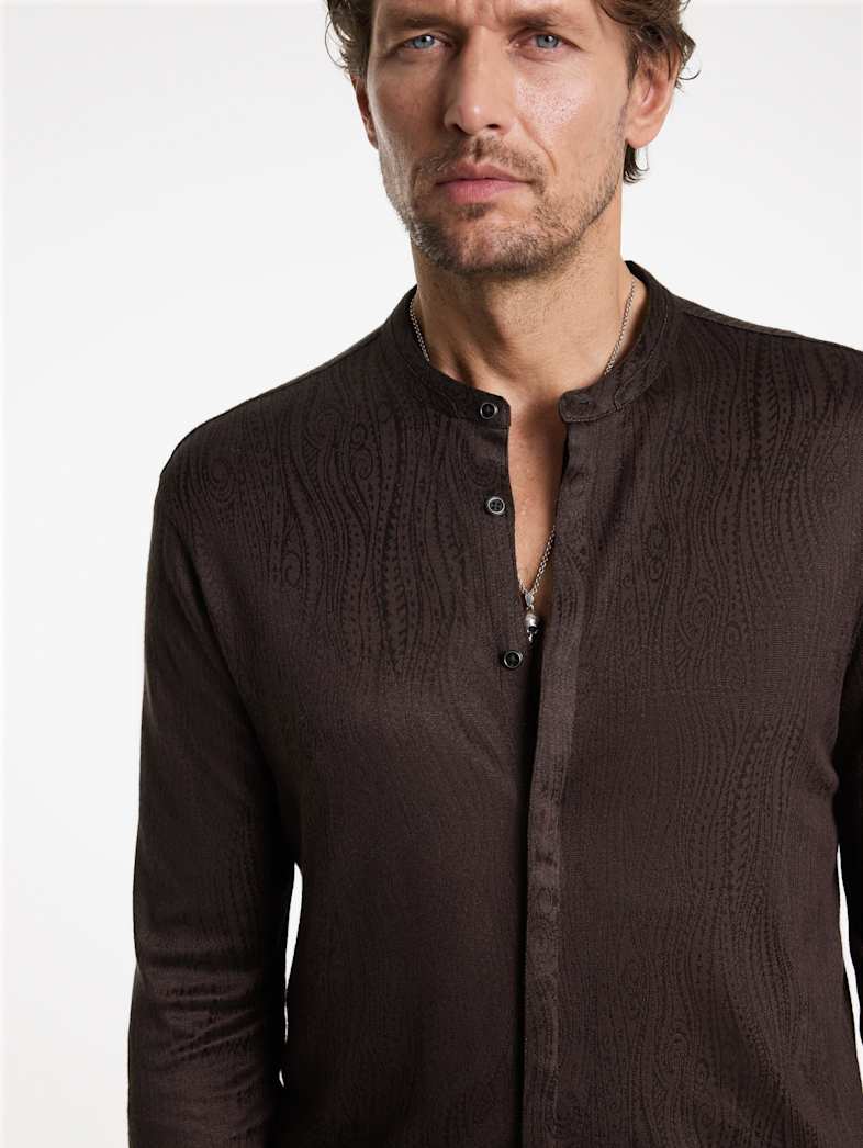 John Varvatos OTAVIO SHIRT Outlet Outlet Tops OTAVIO SHIRT CHOCOLATE