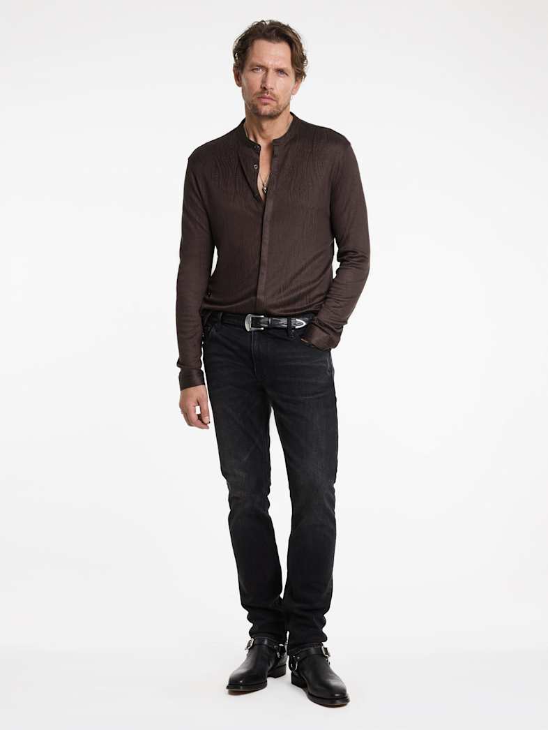 John Varvatos OTAVIO SHIRT Outlet Outlet Tops OTAVIO SHIRT CHOCOLATE