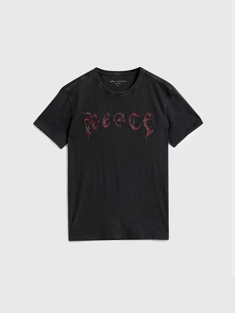 john varvatos PEACE TEE Outlet Outlet Tops PEACE TEE CHARCOAL