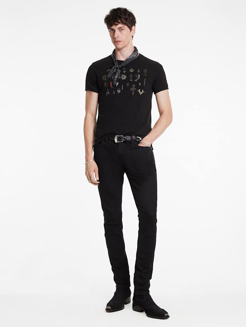 John Varvatos PENDANTS TEE Outlet Outlet Tops PENDANTS TEE BLACK