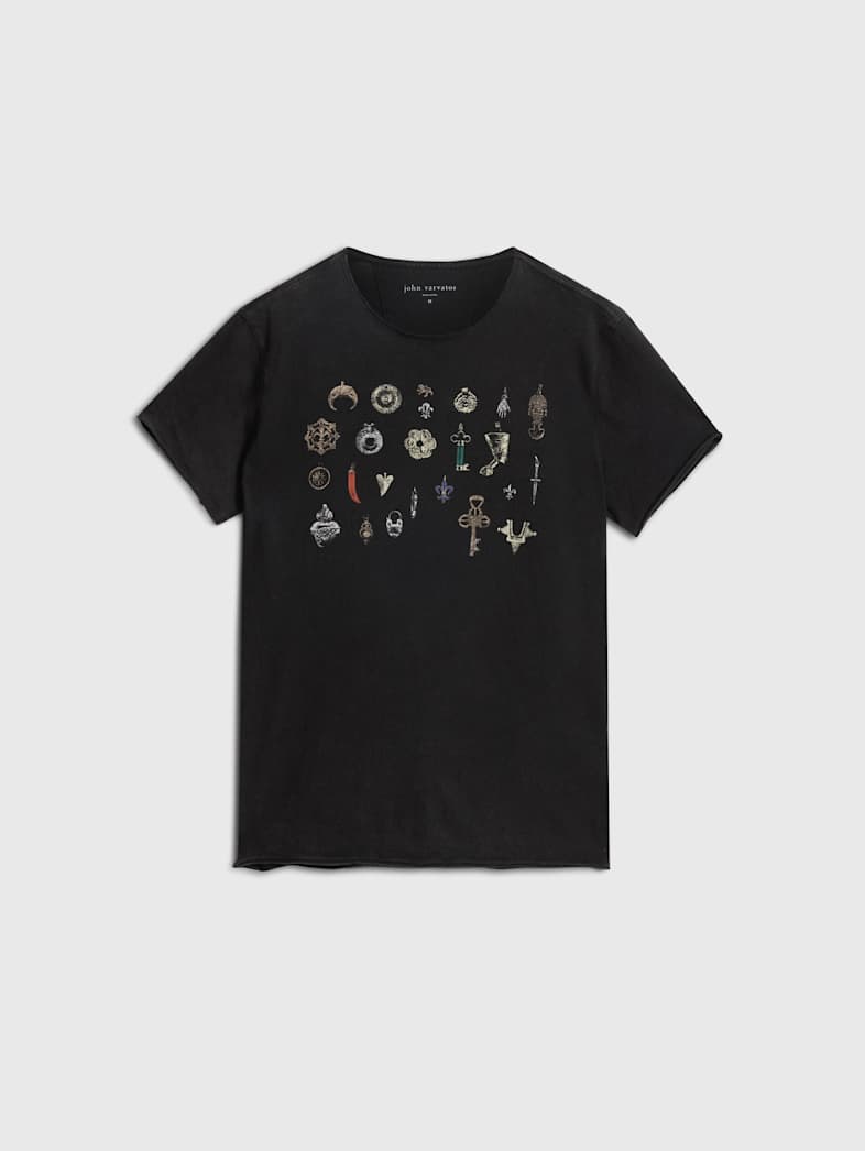 john varvatos PENDANTS TEE Outlet Outlet Tops PENDANTS TEE BLACK