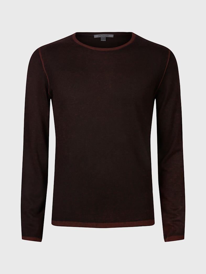 John Varvatos PETE CREWNECK Outlet Outlet Tops PETE CREWNECK RUSSET
